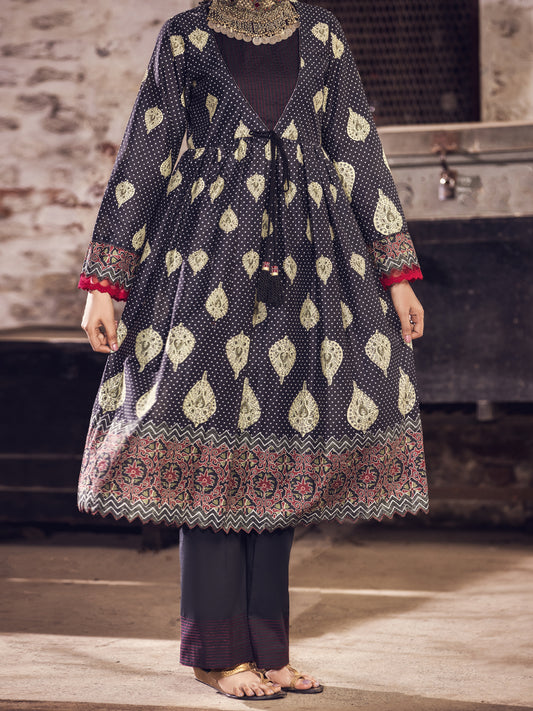 Black Cambric 2 Piece Unstitched - AWP-2PS-368