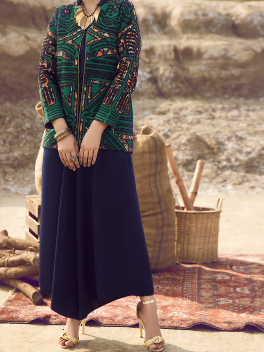 Green Khaddar Jacket - AWP-JT-398
