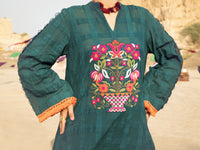 Green Dobby Tunic - AWP-LK-379