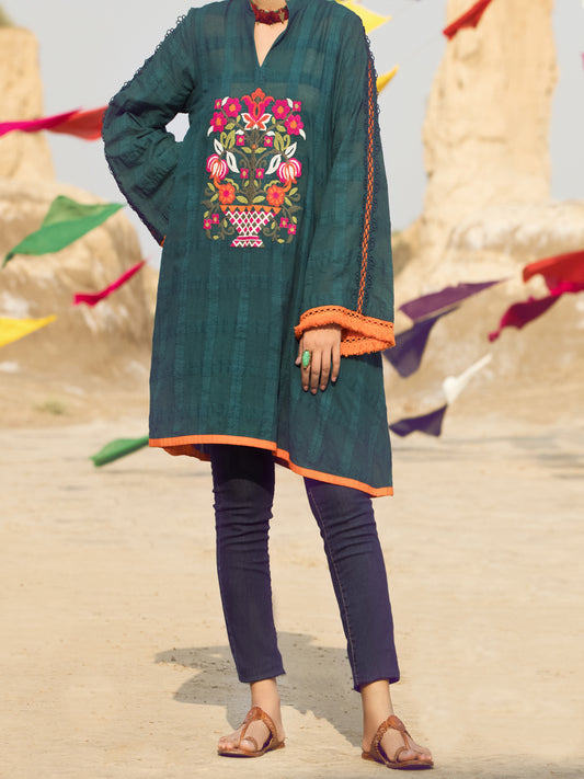 Green Dobby Tunic - AWP-LK-379