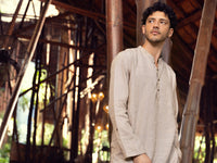 Beige Linen Short Kurta - ALCR-K-031