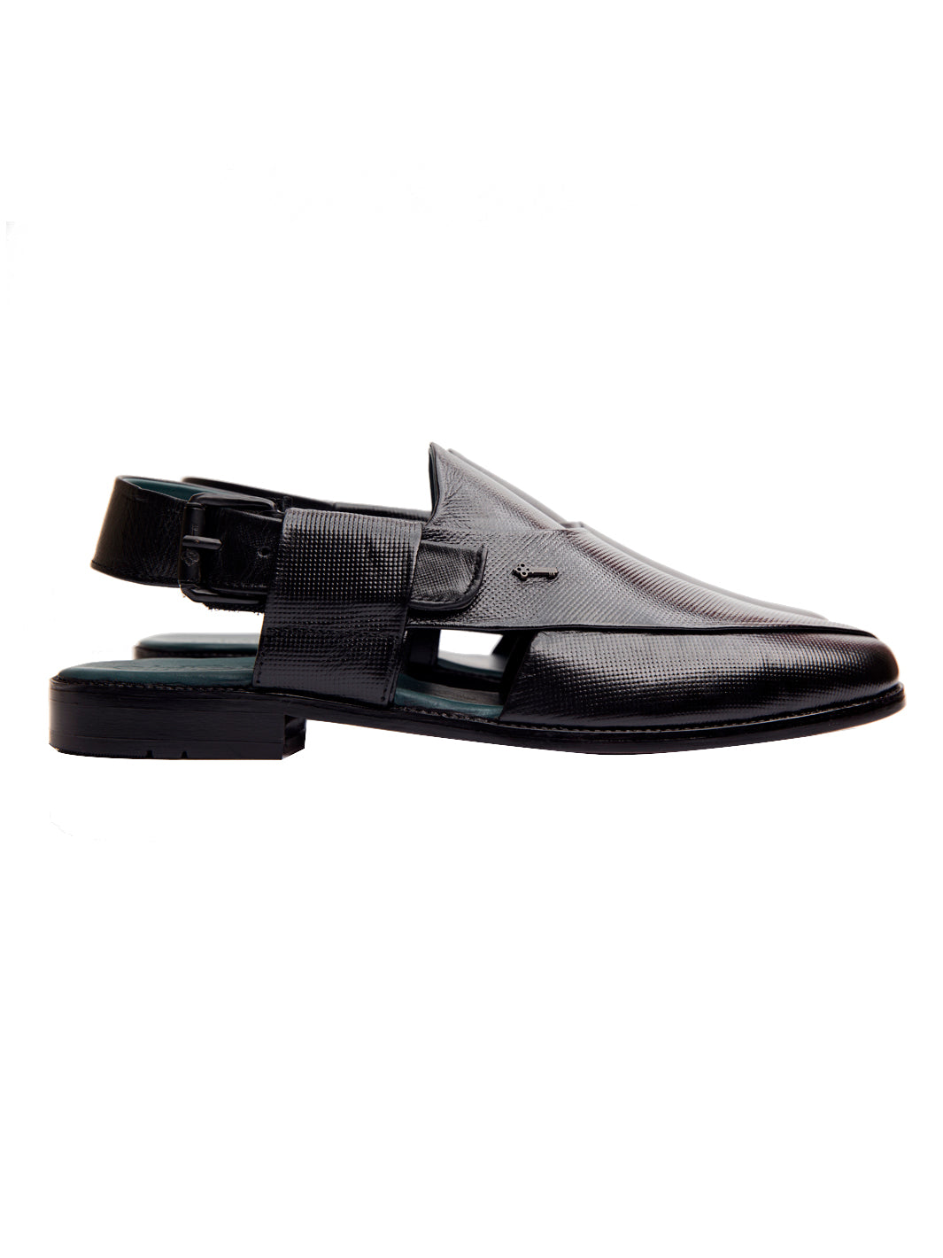 Black Peshawari Chappal - AL-MFW-HC-150