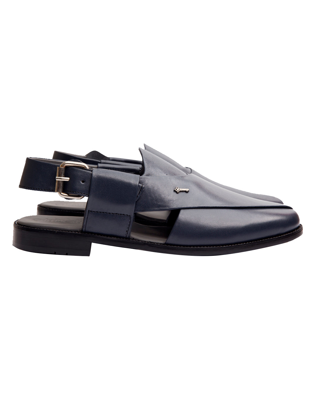 Navy Blue Peshawari Chappal - AL-MFW-HC-151