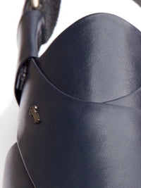 Navy Blue Peshawari Chappal - AL-MFW-HC-151
