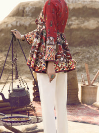 Red Khaddar Jacket - AWP-JT-393