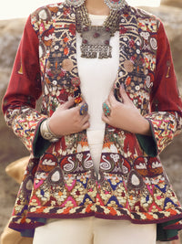 Red Khaddar Jacket - AWP-JT-393