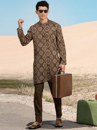 Green Linen Short Kurta - ALCR-K-039