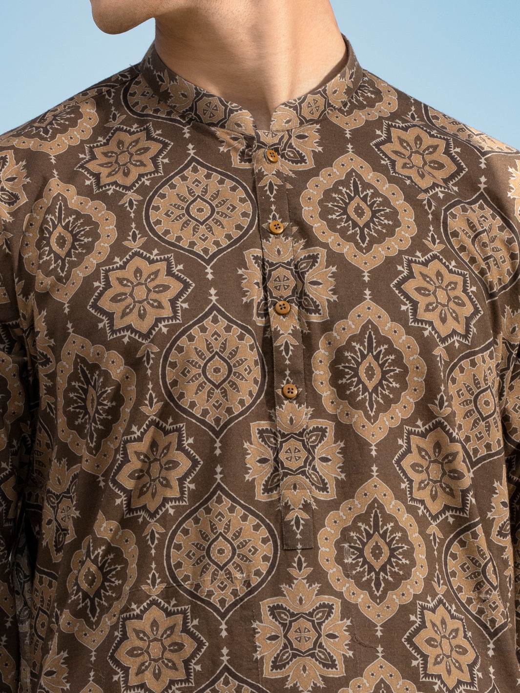 Green Linen Short Kurta - ALCR-K-039