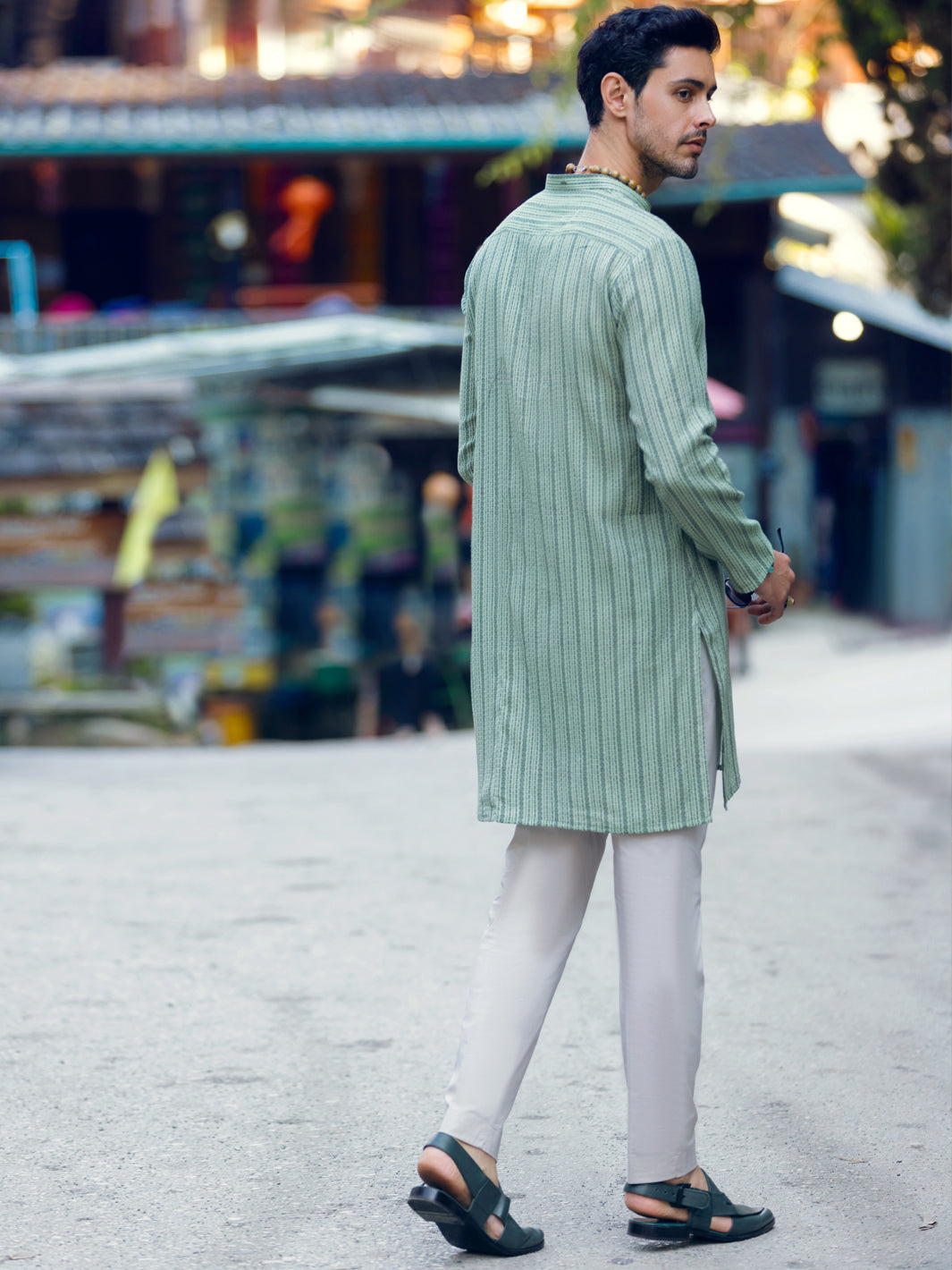 Green Cotton Kurta - AL-K-1057