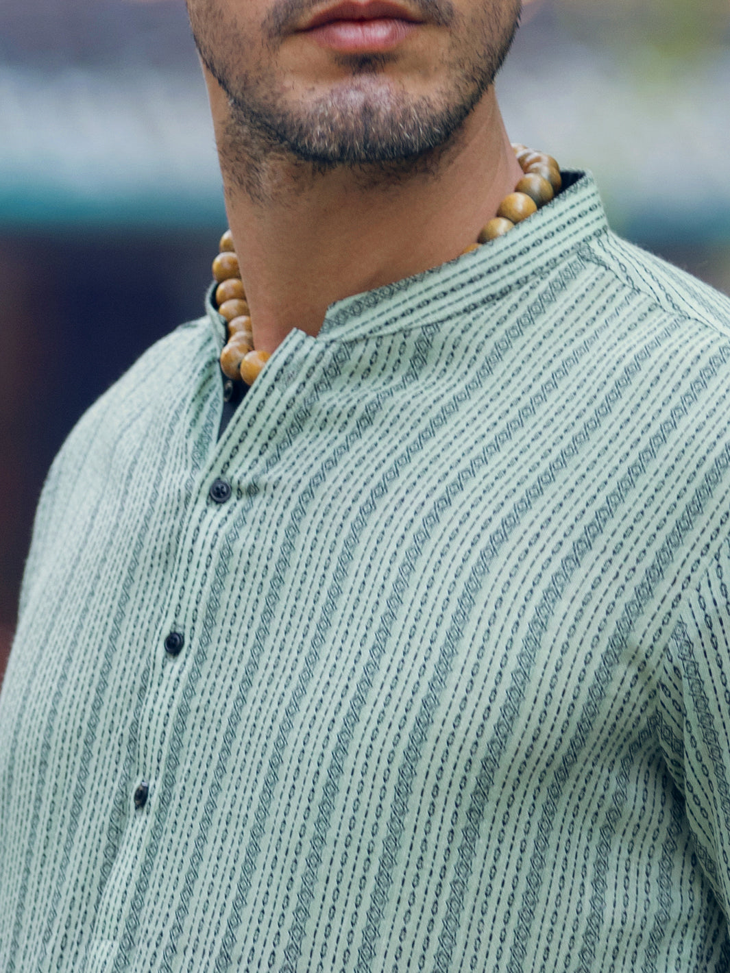 Green Cotton Kurta - AL-K-1057