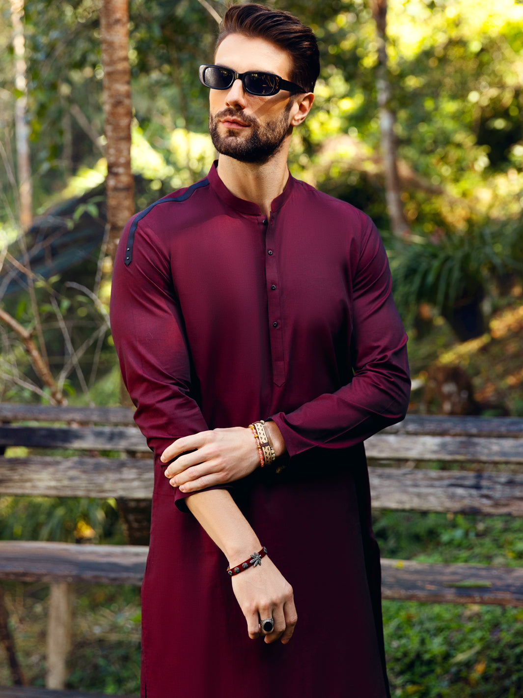 Maroon Cotton Kurta - AL-K-1067
