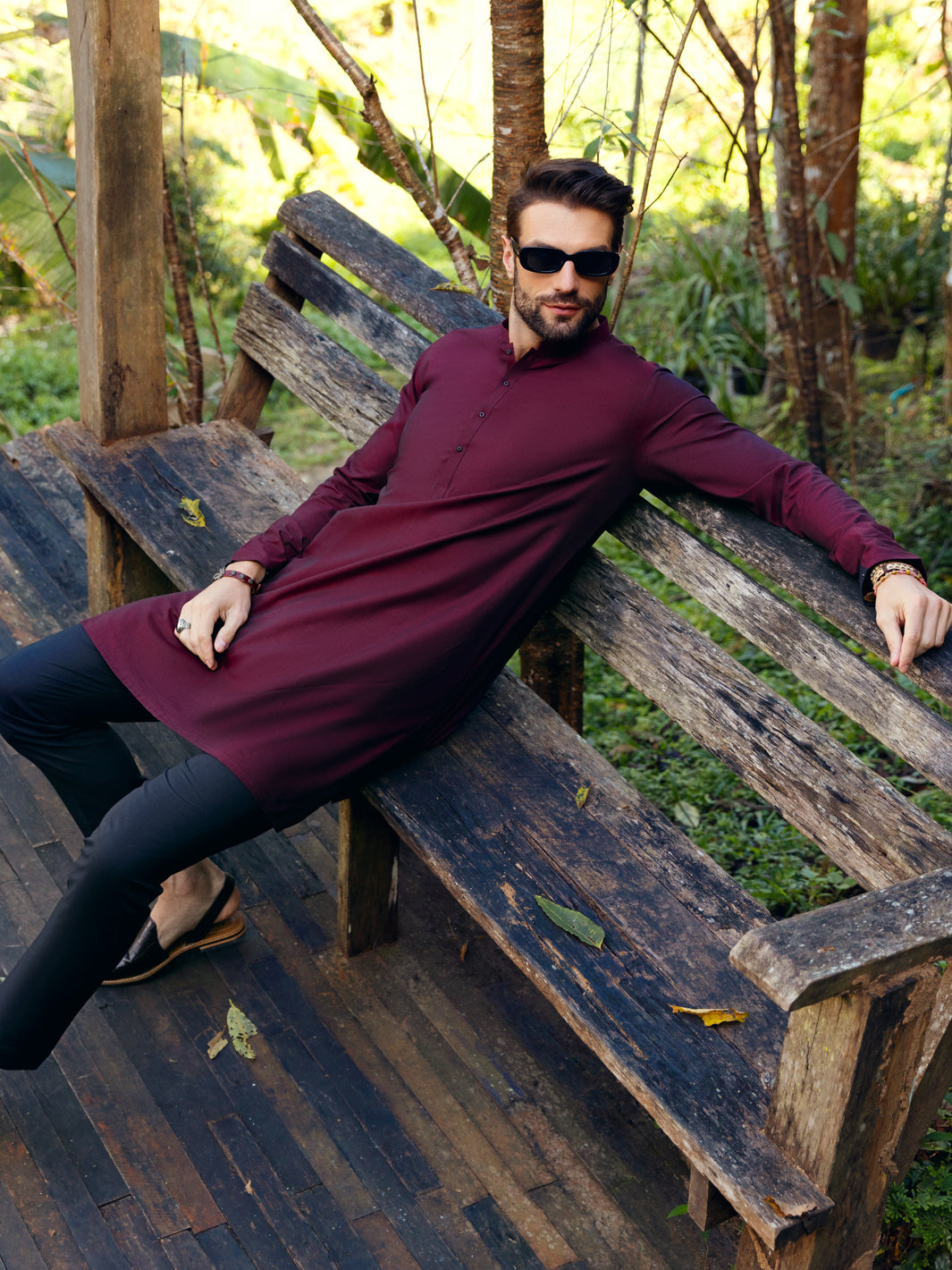 Maroon Cotton Kurta - AL-K-1067