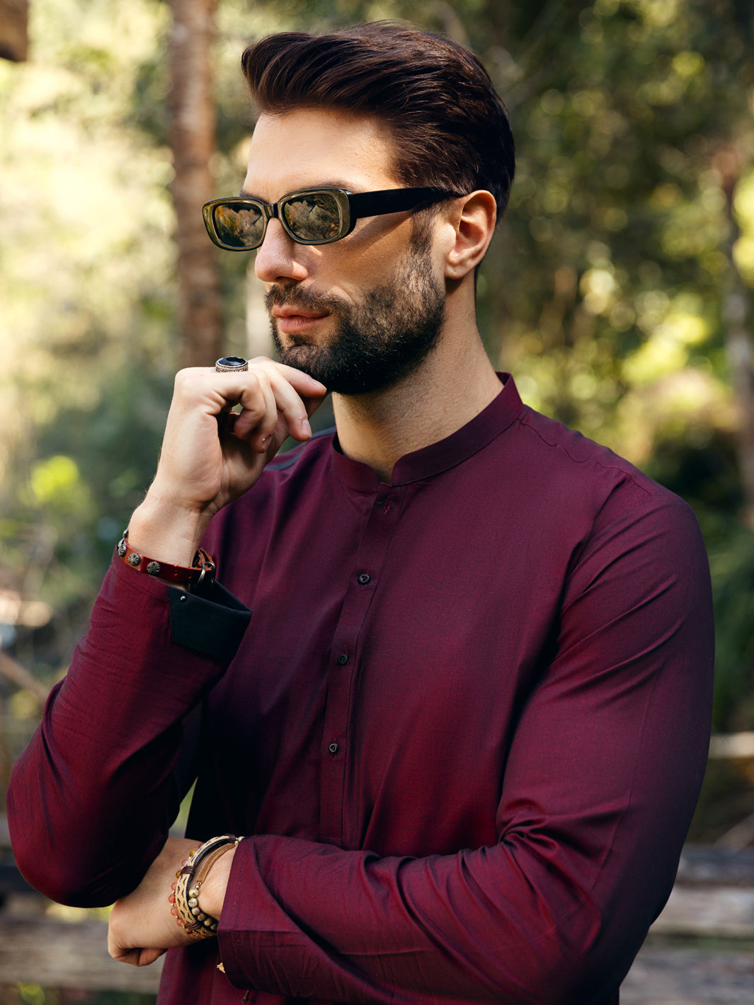 Maroon Cotton Kurta - AL-K-1067