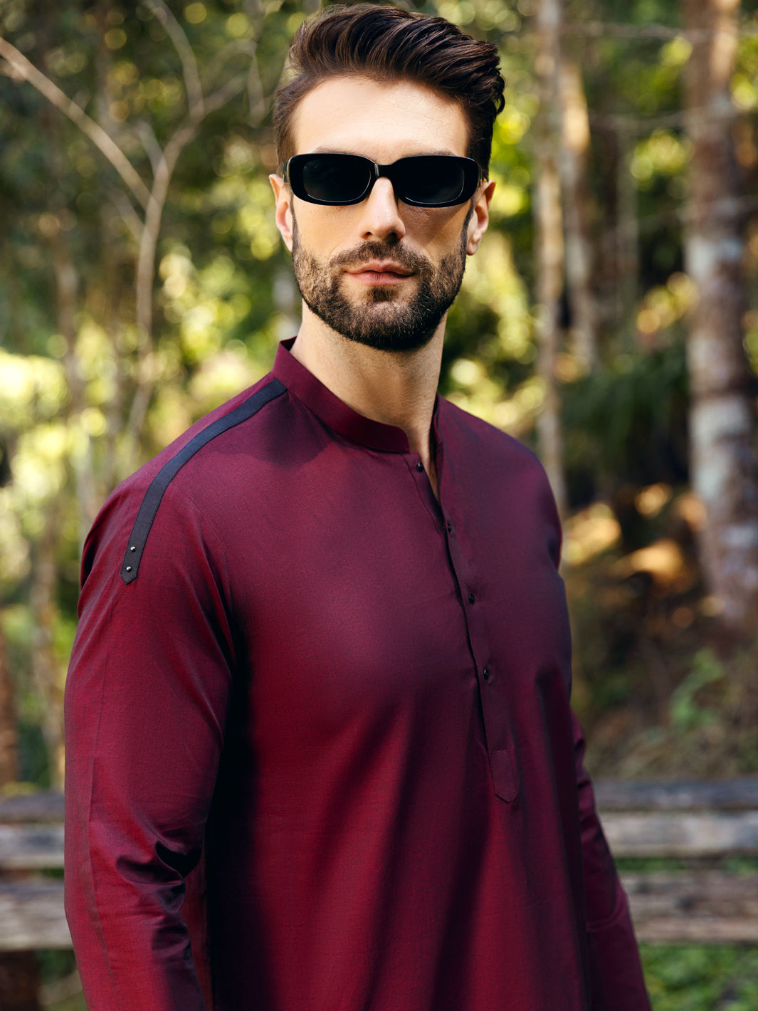 Maroon Cotton Kurta - AL-K-1067