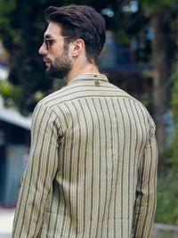 Light Yellow Cotton Kurta - AL-K-1074