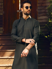 Green Blended Kurta - AL-K-1093
