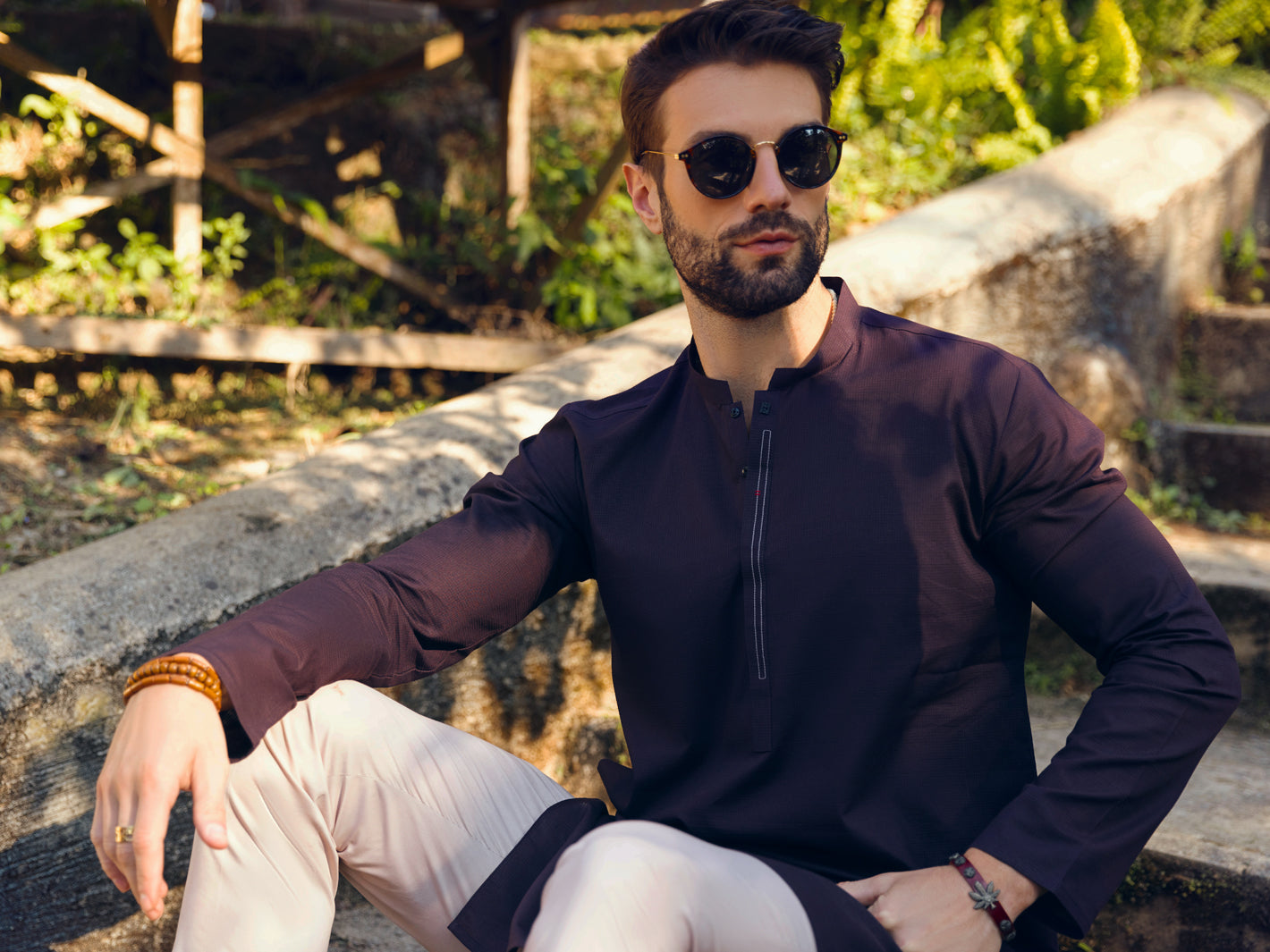 Purple Cotton Kurta - AL-K-1101