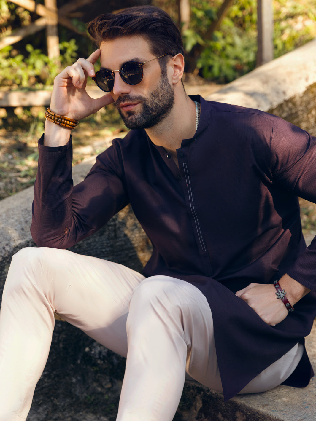 Purple Cotton Kurta - AL-K-1101