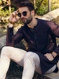 Purple Cotton Kurta - AL-K-1101