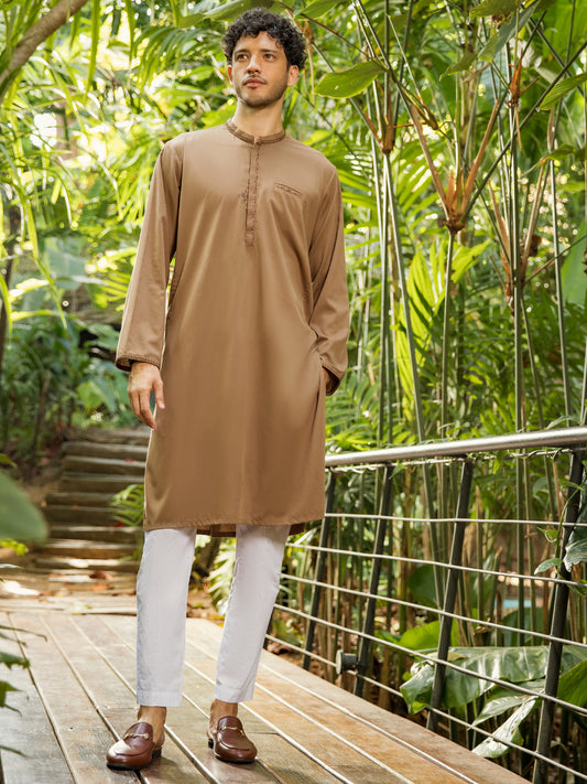 Brown Blended Kurta - AL-K-954