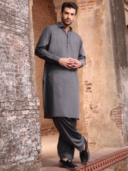 Grey Blended Kameez Shalwar - ALWA-KS-213