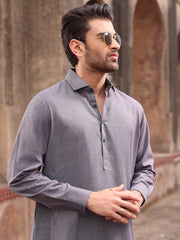 Grey Blended Kameez Shalwar - ALWA-KS-213