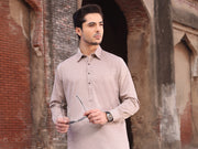 Light Brown Blended Kameez Shalwar - ALWA-KS-218