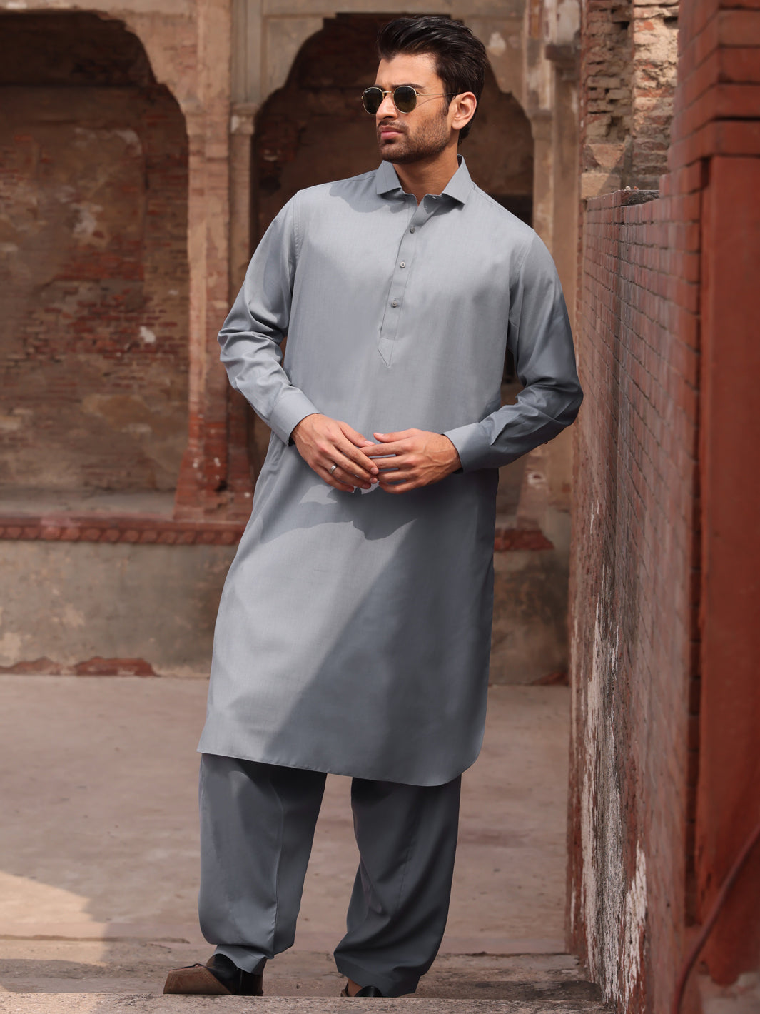Blue Blended Kameez Shalwar - ALWA-KS-232