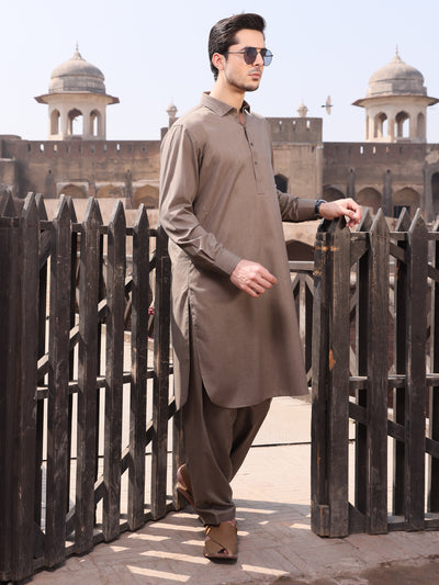 Grey Blended Kameez Shalwar - ALWA-KS-235