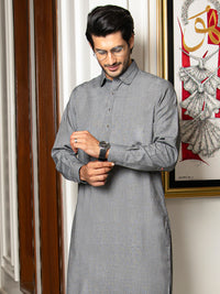 Grey Blended Kameez Shalwar - ALWA-KS-255