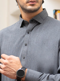 Grey Blended Kameez Shalwar - ALWA-KS-257