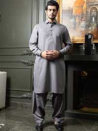Grey Blended Kameez Shalwar - ALWA-KS-272