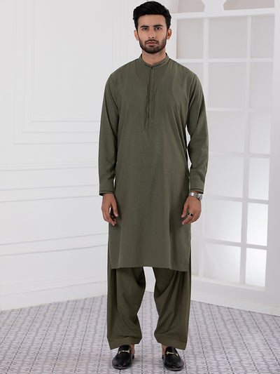 Green Kameez Shalwar - AL-KS-2749