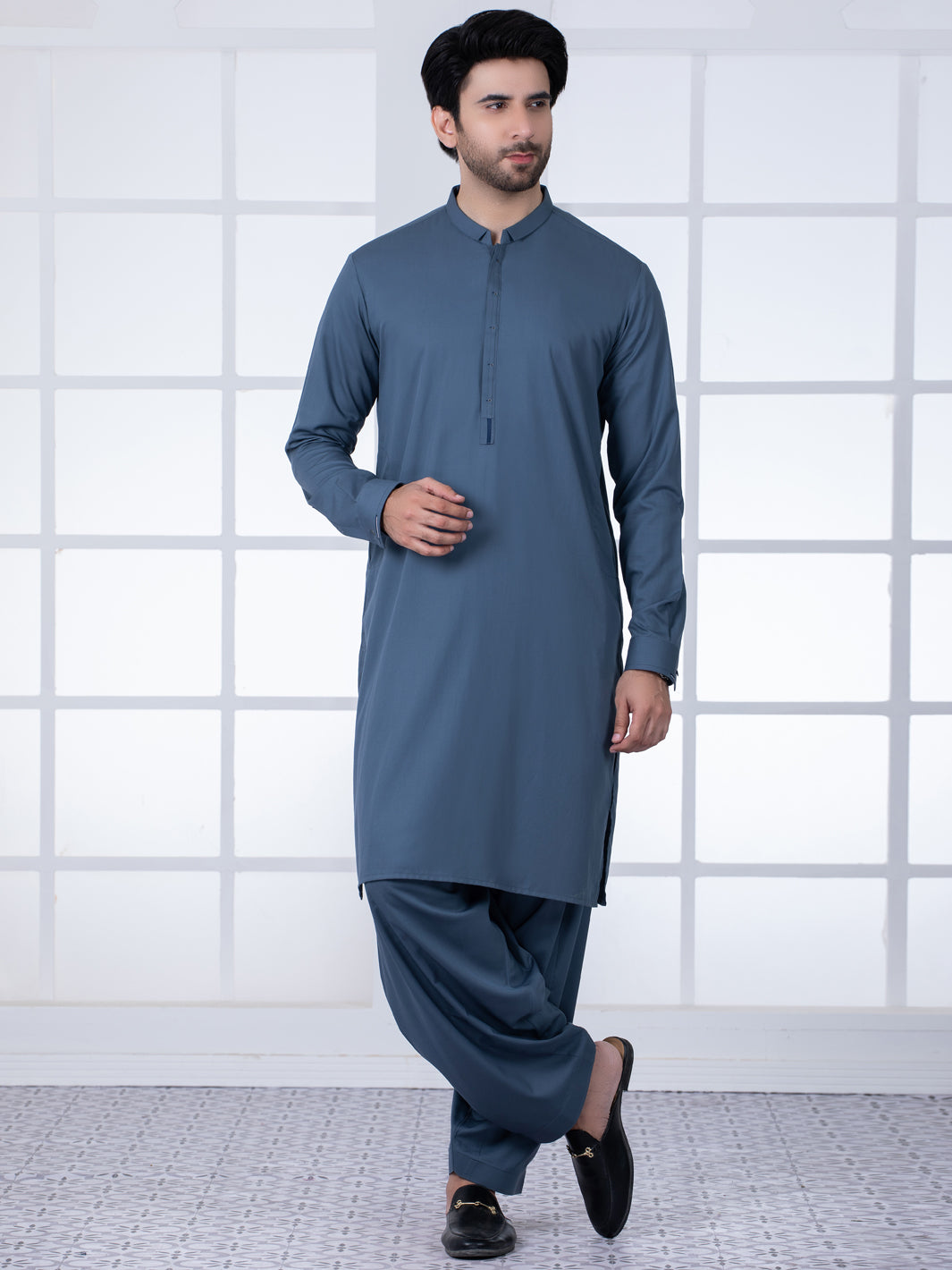 Grey Kameez Shalwar - AL-KS-2803