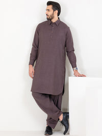 Brown Blended Kameez Shalwar - ALWA-KS-300