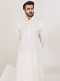 Off White Blended Kameez Shalwar - ALWA-KS-302