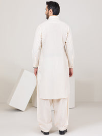 Off White Blended Kameez Shalwar - ALWA-KS-302