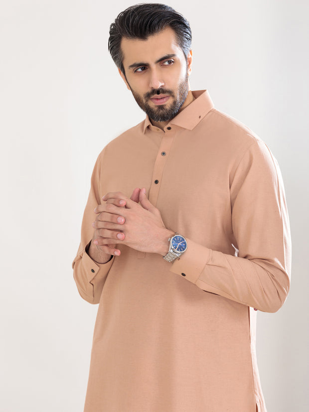 Peach Blended Kameez Shalwar - ALWA-KS-303