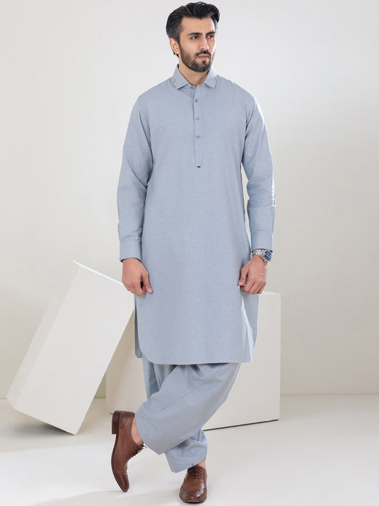 Grey Blended Kameez Shalwar - ALWA-KS-304