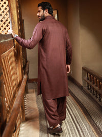 Maroon Blended Kameez Shalwar - ALWA-KS-311