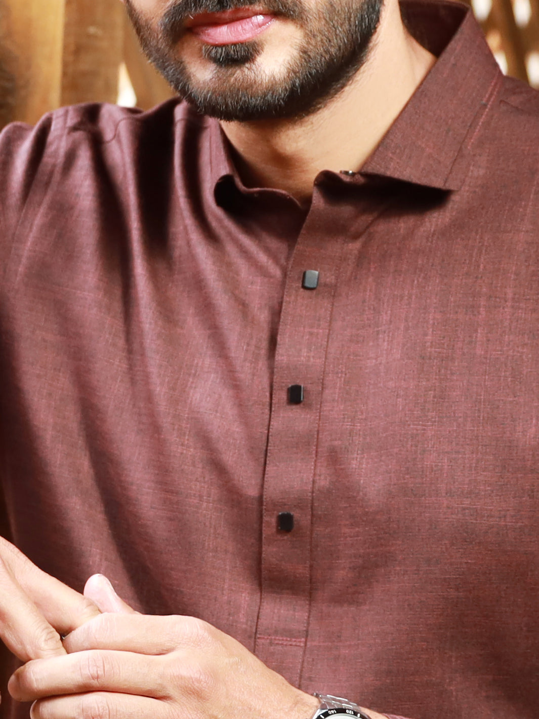 Maroon Blended Kameez Shalwar - ALWA-KS-311