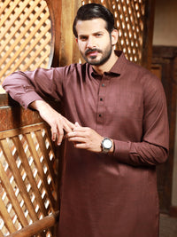 Maroon Blended Kameez Shalwar - ALWA-KS-311