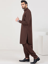 Brown Blended Kameez Shalwar - ALWA-KS-315