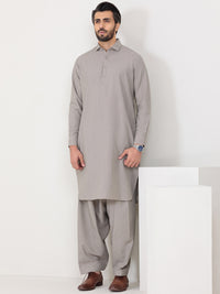 Grey Blended Kameez Shalwar - ALWA-KS-316