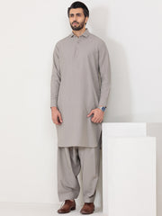 Grey Blended Kameez Shalwar - ALWA-KS-316