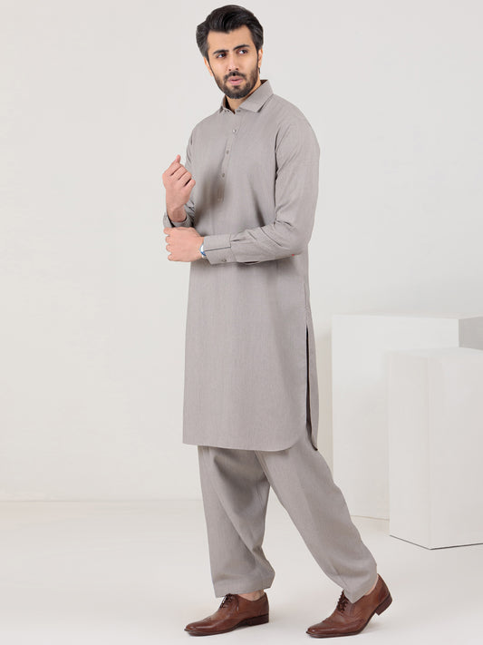 Grey Blended Kameez Shalwar - ALWA-KS-316