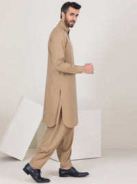 Beige Blended Kameez Shalwar - ALWA-KS-317