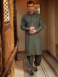 Green Blended Kameez Shalwar - ALWA-KS-327