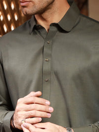 Green Blended Kameez Shalwar - ALWA-KS-327