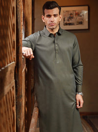 Green Blended Kameez Shalwar - ALWA-KS-327